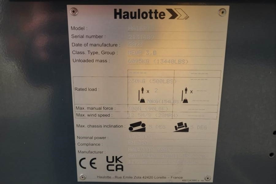 Haulotte HA16RTJ Valid Inspection, *Guarantee! Diesel, 4x4 - Alkūninis keltuvas: foto 3 Haulotte HA16RTJ Valid Inspection, *Guarantee! Diesel, 4x4 - Alkūninis keltuvas: foto 3
