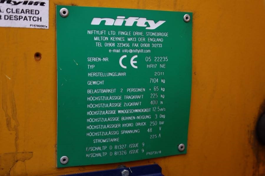 Alkūninis keltuvas Niftylift HR17NE Electric, 17m Working Height, 9.7m Reach, 2: foto 6