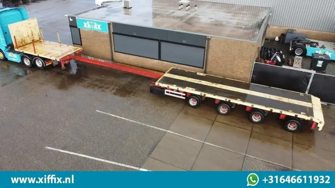 ES-GE 4-ass. Vlakke uitschuifbare Mega oplegger / 4x gestuurd / 14129 - Platforminė/ Bortinė puspriekabė: foto 1 ES-GE 4-ass. Vlakke uitschuifbare Mega oplegger / 4x gestuurd / 14129 - Platforminė/ Bortinė puspriekabė: foto 1