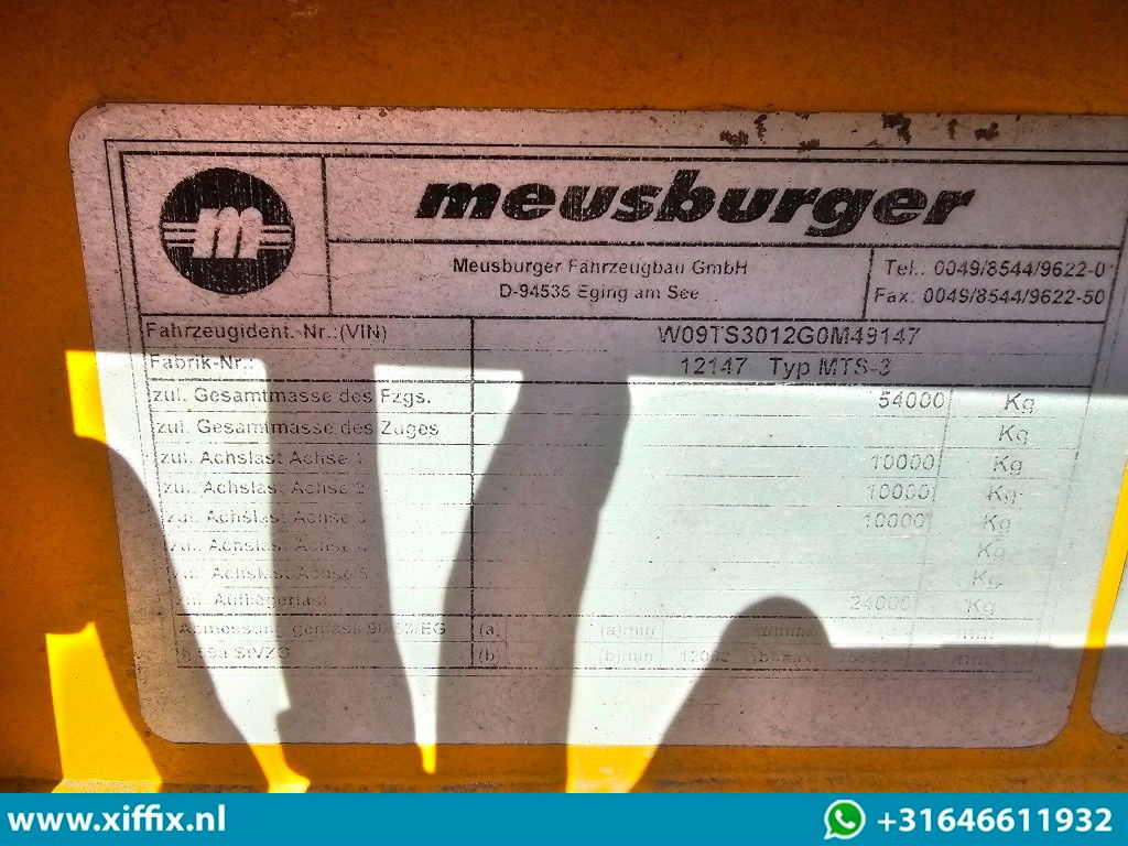 Žemo profilio platforma puspriekabė Meusburger 3-ass. Dubbel 2x uitschuifbare dieplader / 275 cm. Breed / Naloop gestuurd: foto 14