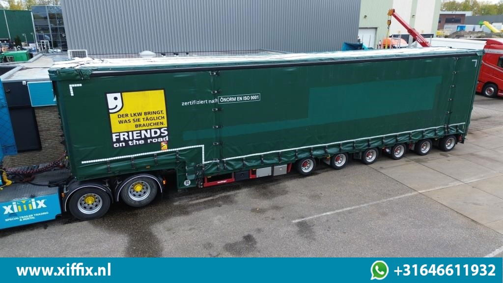 Meusburger 6-ass. Semi dieplader met elektische huifopbouw / 3x naloop gestuurd - Žemo profilio platforma puspriekabė: foto 1 Meusburger 6-ass. Semi dieplader met elektische huifopbouw / 3x naloop gestuurd - Žemo profilio platforma puspriekabė: foto 1