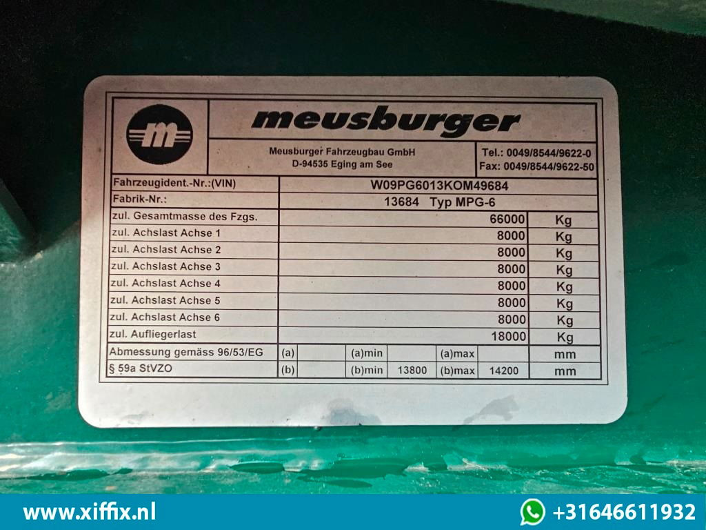 Žemo profilio platforma puspriekabė Meusburger 6-ass. Semi dieplader met elektrische huifopbouw / 3x naloop gestuurd: foto 18