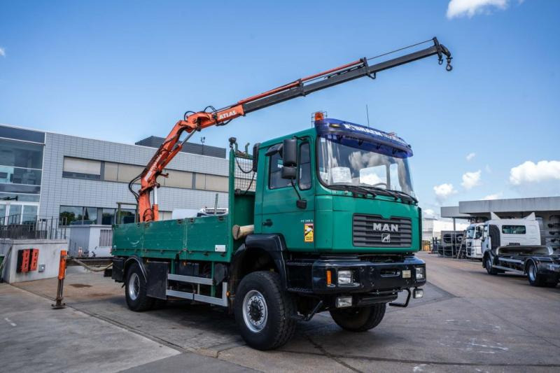 MAN FE 310A-4X4+ATLAS 105.1 A3 - Platforminis/ Bortinis sunkvežimis, Sunkvežimis su kranu: foto 2 MAN FE 310A-4X4+ATLAS 105.1 A3 - Platforminis/ Bortinis sunkvežimis, Sunkvežimis su kranu: foto 2