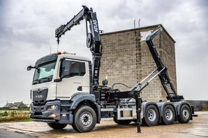 MAN TGS 35.520 BL - ATLAS 240.2E - Hook-lift sunkvežimis, Sunkvežimis su kranu: foto 1 MAN TGS 35.520 BL - ATLAS 240.2E - Hook-lift sunkvežimis, Sunkvežimis su kranu: foto 1