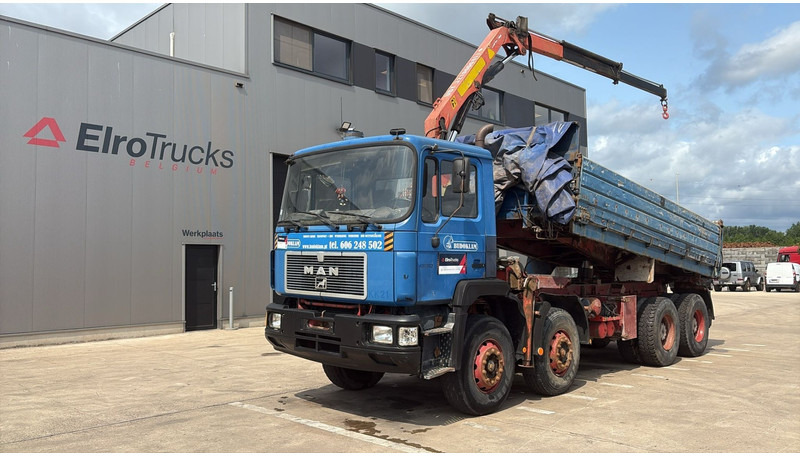 MAN 35.362 (6 CYLINDER / MANUAL PUMP / 8X4 / FALFINGER CRANE PK80 / STEEL SUSP.) - Savivartis sunkvežimis, Sunkvežimis su kranu: foto 1 MAN 35.362 (6 CYLINDER / MANUAL PUMP / 8X4 / FALFINGER CRANE PK80 / STEEL SUSP.) - Savivartis sunkvežimis, Sunkvežimis su kranu: foto 1