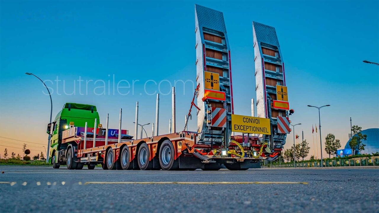 STU 4 Axle Extendable Lowbed Trailer - Žemo profilio platforma puspriekabė: foto 1 STU 4 Axle Extendable Lowbed Trailer - Žemo profilio platforma puspriekabė: foto 1