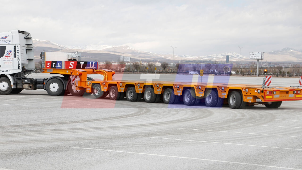 STU 8 AXLE LOWBED- HYDRAULIC STEERING AXLES / 8 ESSİEUX SURBAISSES-E - Žemo profilio platforma puspriekabė: foto 1 STU 8 AXLE LOWBED- HYDRAULIC STEERING AXLES / 8 ESSİEUX SURBAISSES-E - Žemo profilio platforma puspriekabė: foto 1