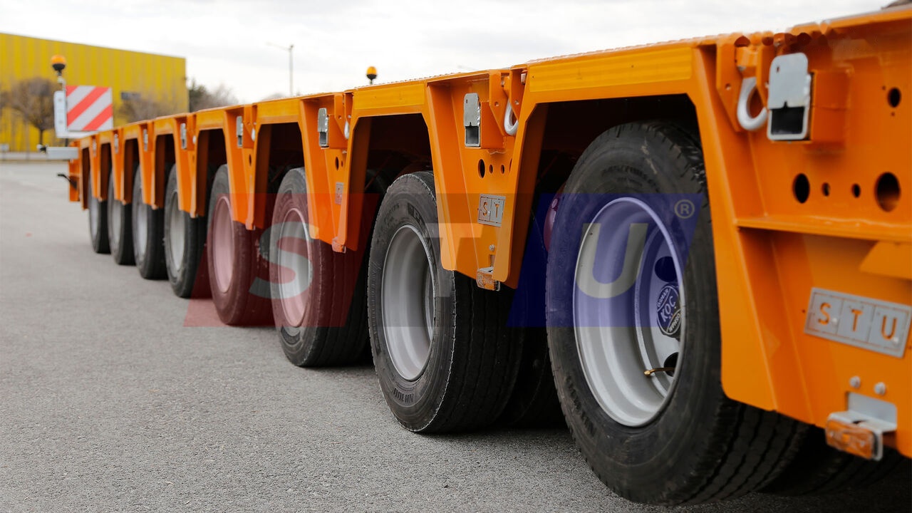 STU 8 AXLE LOWBED- HYDRAULIC STEERING AXLES / 8 ESSİEUX SURBAISSES-E - Žemo profilio platforma puspriekabė: foto 4 STU 8 AXLE LOWBED- HYDRAULIC STEERING AXLES / 8 ESSİEUX SURBAISSES-E - Žemo profilio platforma puspriekabė: foto 4