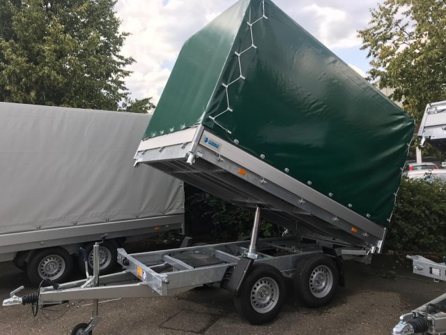 Hapert Cobalt 3-Seitenkipper HM-2 3050 x 1800 x 300 mm, ZG 3,0 to. E-Pumpe, Plane 180 cm - Savivartis priekaba: foto 1 Hapert Cobalt 3-Seitenkipper HM-2 3050 x 1800 x 300 mm, ZG 3,0 to. E-Pumpe, Plane 180 cm - Savivartis priekaba: foto 1