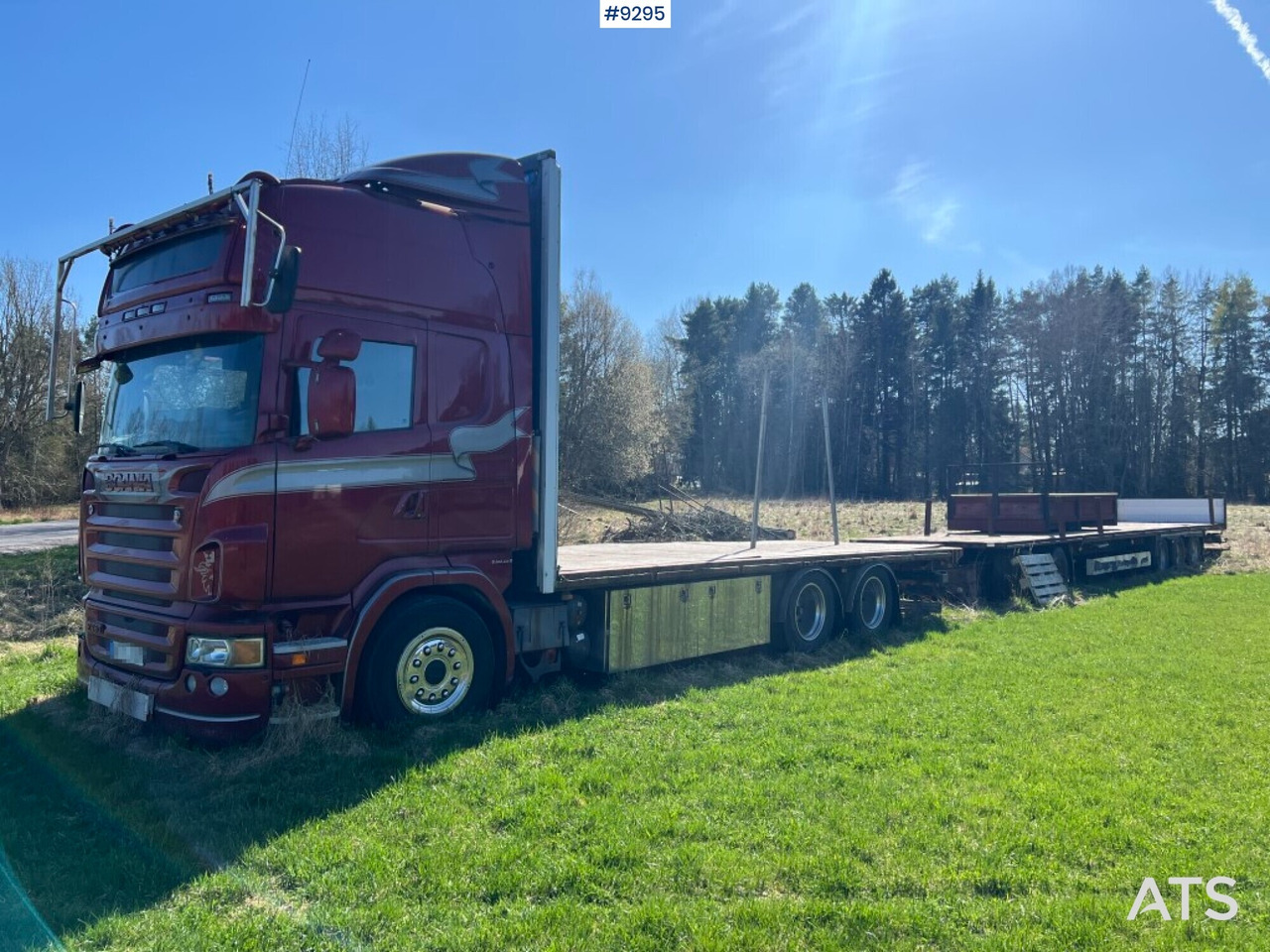 SCANIA R480 LB with flatbed, trailer and dolly REP. OBJECT - Platforminis/ Bortinis sunkvežimis: foto 1 SCANIA R480 LB with flatbed, trailer and dolly REP. OBJECT - Platforminis/ Bortinis sunkvežimis: foto 1