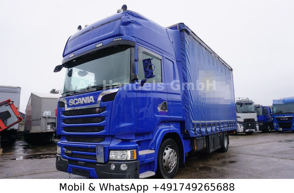 Scania R450 TopLine LL *Retarder/Edscha/Tautliner/AHK - Tentinis sunkvežimis: foto 1 Scania R450 TopLine LL *Retarder/Edscha/Tautliner/AHK - Tentinis sunkvežimis: foto 1