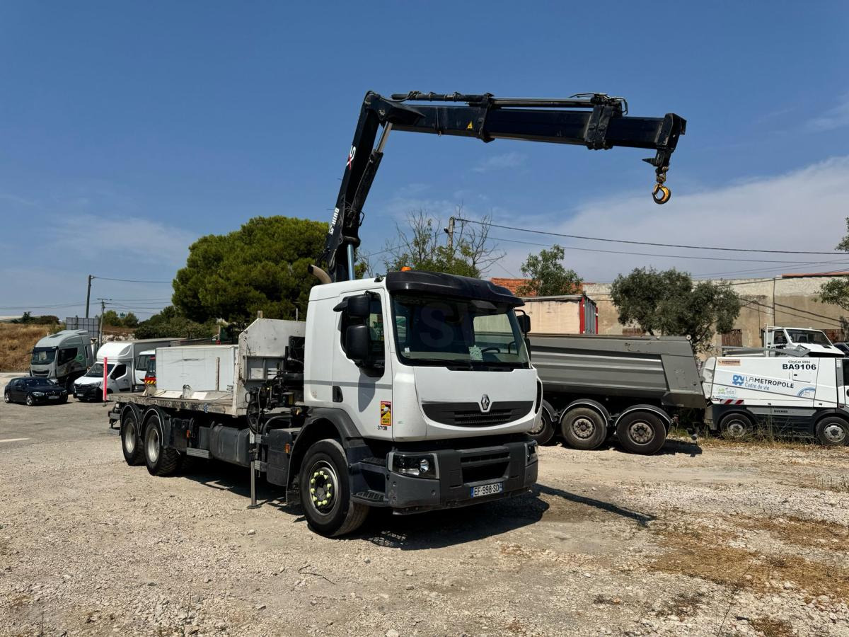 Renault PREMIUM 370 DXI PLATEAU RIDELLES GRUE - Platforminis/ Bortinis sunkvežimis, Sunkvežimis su kranu: foto 2 Renault PREMIUM 370 DXI PLATEAU RIDELLES GRUE - Platforminis/ Bortinis sunkvežimis, Sunkvežimis su kranu: foto 2