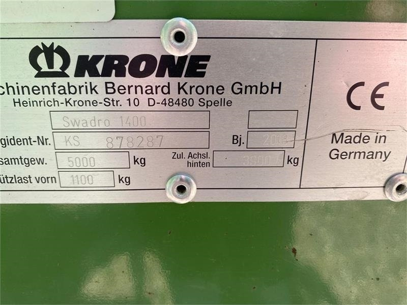 Krone Swadro 1400 - Šieno grėblys/ Vartytuvas: foto 4 Krone Swadro 1400 - Šieno grėblys/ Vartytuvas: foto 4