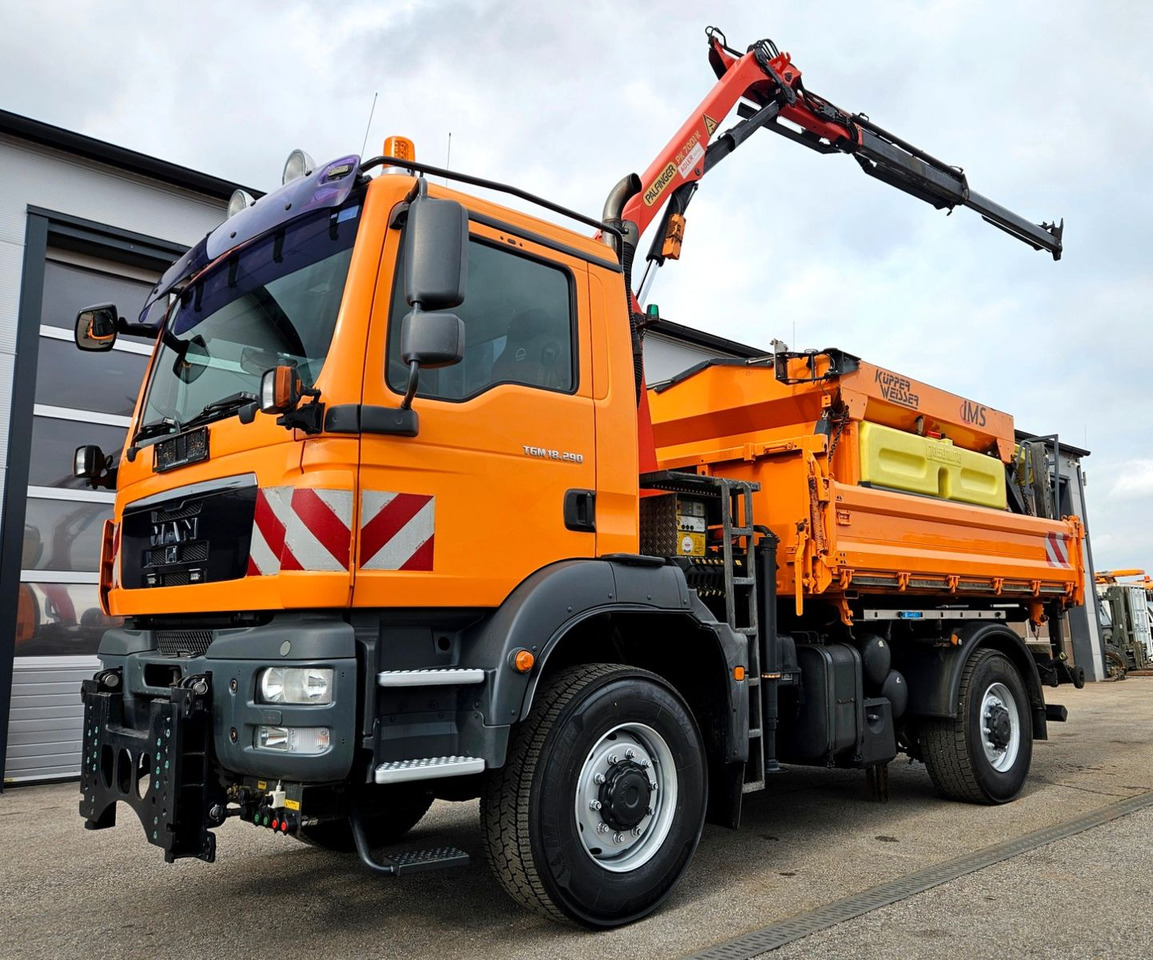MAN TGM 18.290 4x4 Palfinger PK7001 Kran Funk Euro5 - Savivartis sunkvežimis, Sunkvežimis su kranu: foto 1 MAN TGM 18.290 4x4 Palfinger PK7001 Kran Funk Euro5 - Savivartis sunkvežimis, Sunkvežimis su kranu: foto 1