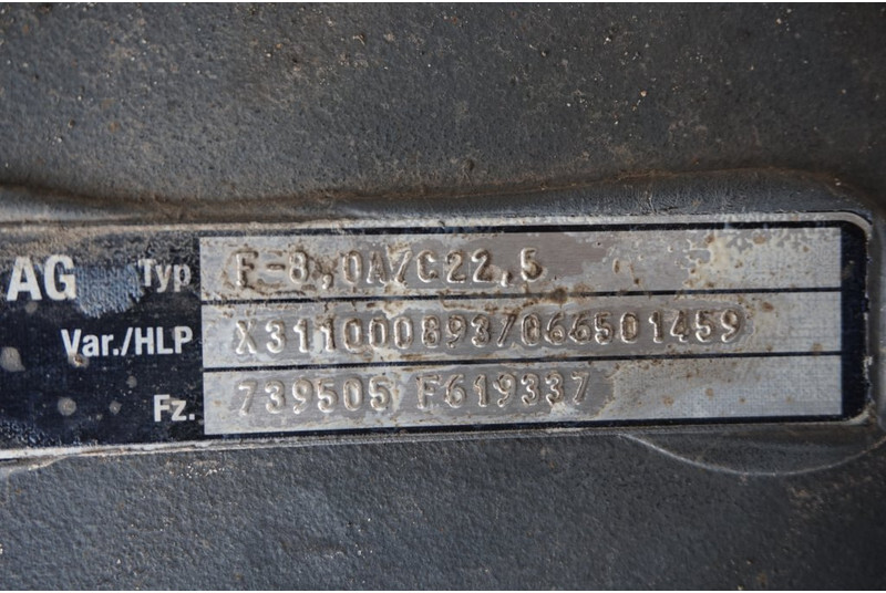 Mercedes-Benz F-8A/C22.5 - Priekinė ašis - Sunkvežimis: foto 2 Mercedes-Benz F-8A/C22.5 - Priekinė ašis - Sunkvežimis: foto 2