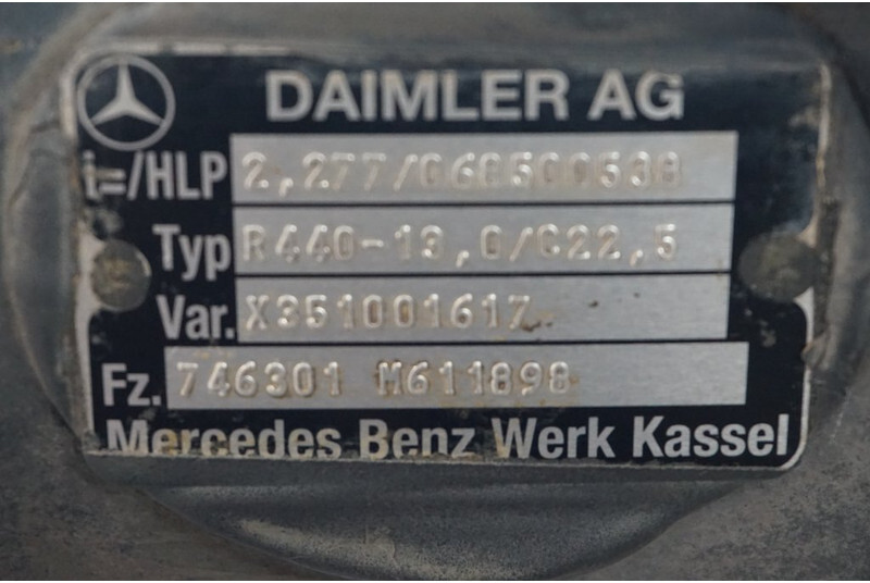 Mercedes-Benz R440-13A/C22.5 41/18 I=2.278 - Galinė ašis - Sunkvežimis: foto 4 Mercedes-Benz R440-13A/C22.5 41/18 I=2.278 - Galinė ašis - Sunkvežimis: foto 4