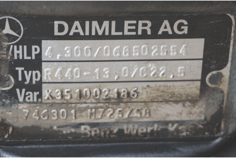 Mercedes-Benz R440-13A/C22.5 43/10 I=4.300 - Galinė ašis - Sunkvežimis: foto 4 Mercedes-Benz R440-13A/C22.5 43/10 I=4.300 - Galinė ašis - Sunkvežimis: foto 4