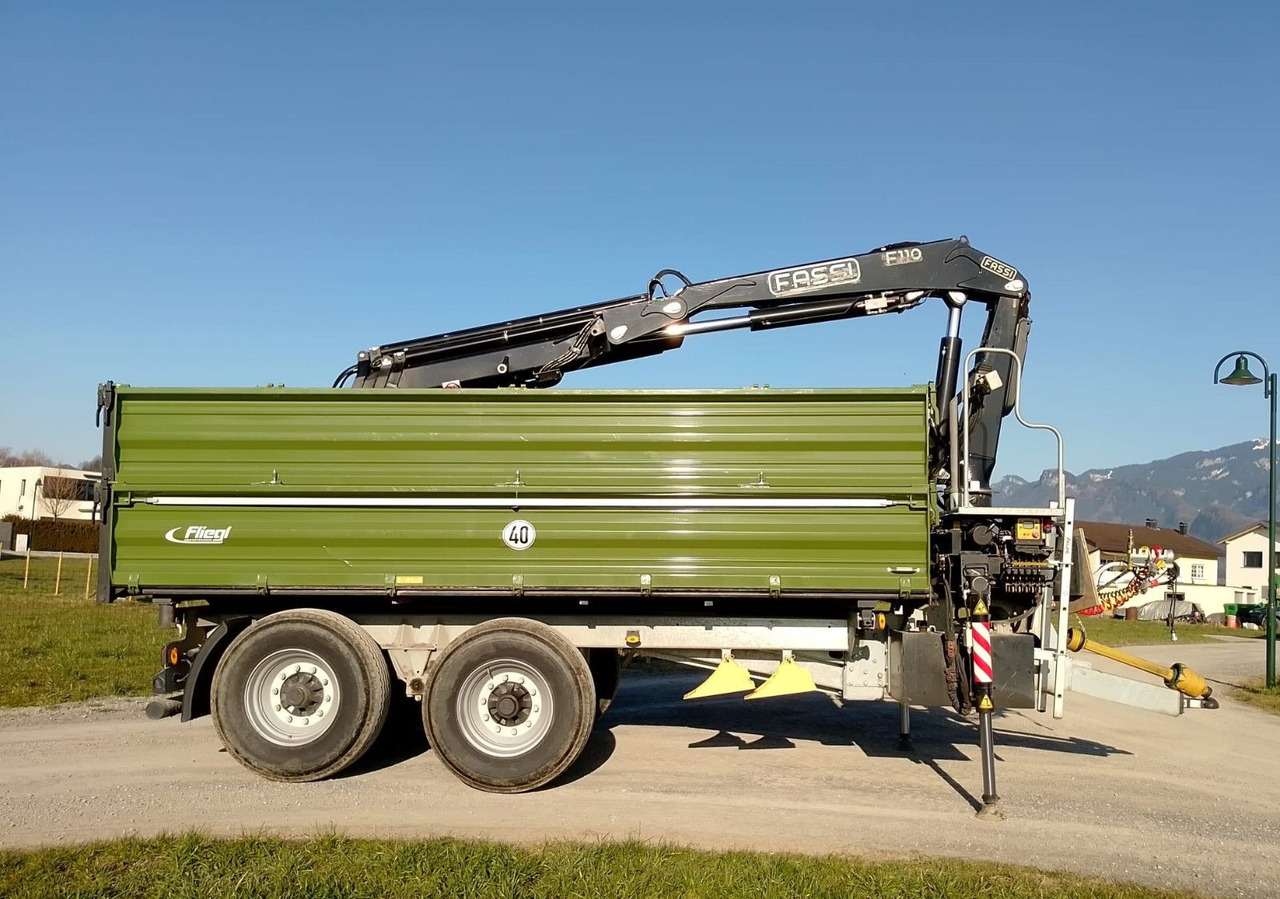 Fliegl TDK160, Agraranhänger, Fassi F110, EU Papiere - Savivartis priekaba: foto 2 Fliegl TDK160, Agraranhänger, Fassi F110, EU Papiere - Savivartis priekaba: foto 2