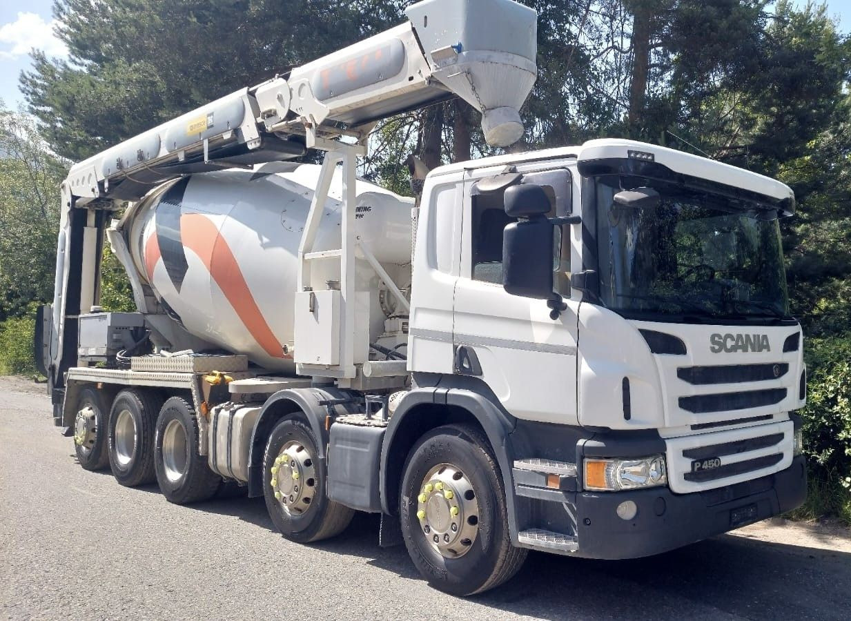 Scania P450 LB 10x4,E6,Stetter 10m³,Förderband/belt 16m - Betonvežis: foto 1 Scania P450 LB 10x4,E6,Stetter 10m³,Förderband/belt 16m - Betonvežis: foto 1