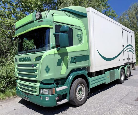 Scania R450 6x2, E6, Thermo King UT 1200, Ladebordwand - Refrižeratorius sunkvežimis: foto 1 Scania R450 6x2, E6, Thermo King UT 1200, Ladebordwand - Refrižeratorius sunkvežimis: foto 1