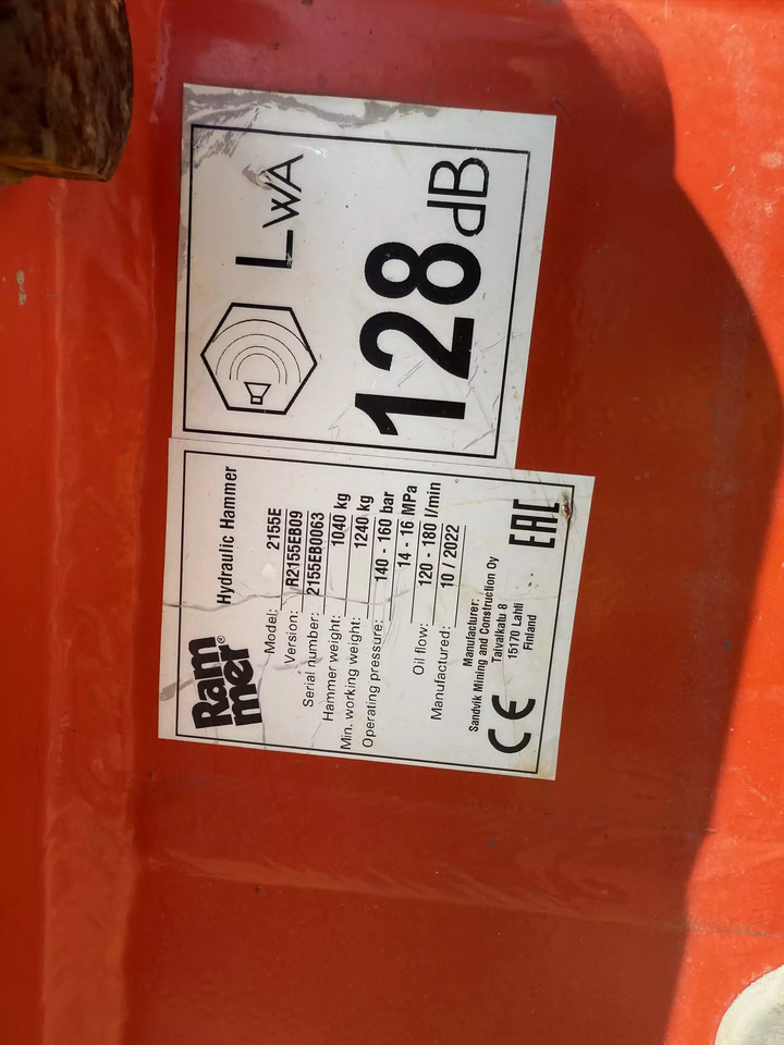 2022 Rammer 2155E - Hidraulinis kūjis: foto 1 2022 Rammer 2155E - Hidraulinis kūjis: foto 1