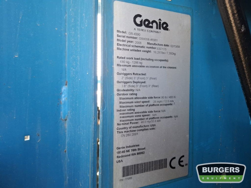 Žirklinis keltuvas Genie GS4390 RT: foto 9