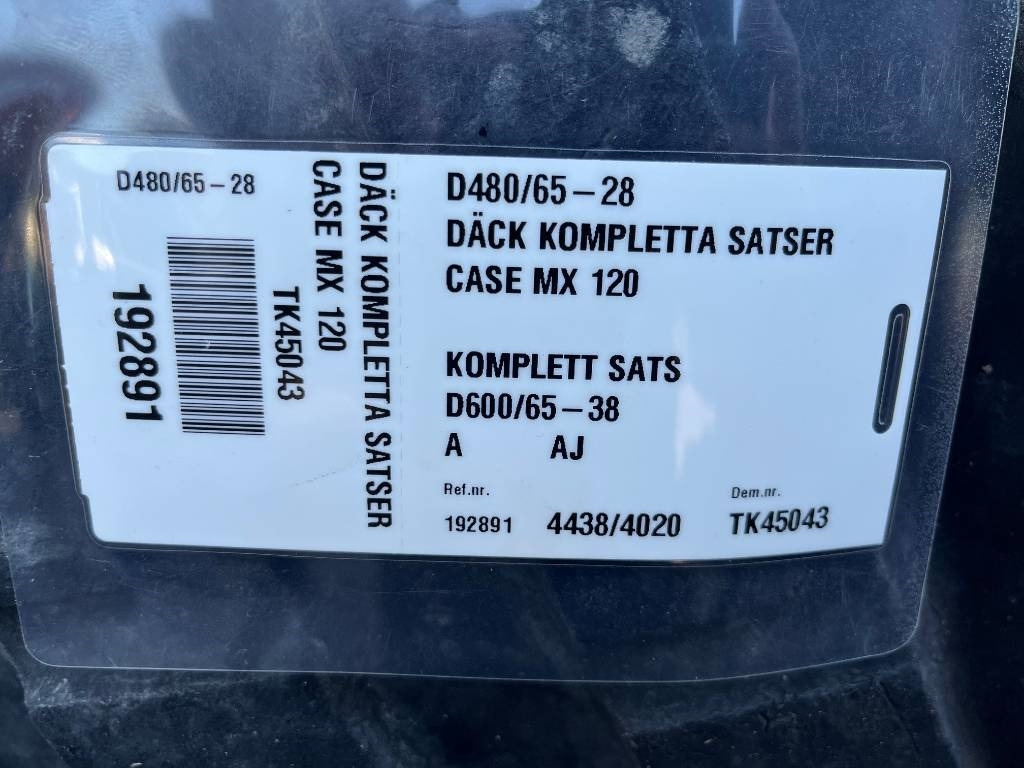 Alliance 600/65-R38 480/65-R28 till Case MX120 - Padanga - Žemės ūkio technika: foto 2 Alliance 600/65-R38 480/65-R28 till Case MX120 - Padanga - Žemės ūkio technika: foto 2