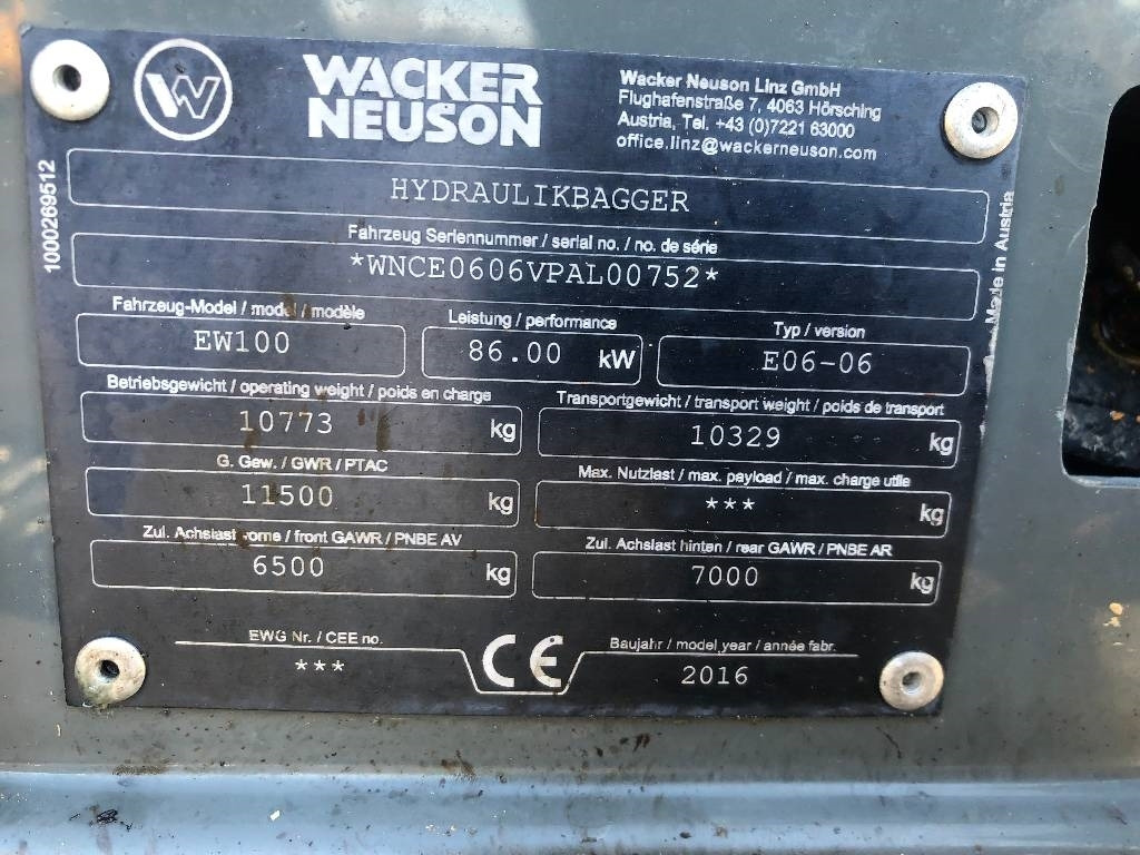 Wacker Neuson EW100 Dismantled: only spare parts - Ratinis ekskavatorius: foto 5 Wacker Neuson EW100 Dismantled: only spare parts - Ratinis ekskavatorius: foto 5
