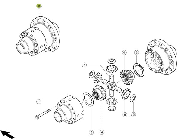 Claas Jaguar 970 - tylna oś napędowa - mechanizm różnicowy 0001319020 - Ašis ir dalys - Pašarų kombainas: foto 1 Claas Jaguar 970 - tylna oś napędowa - mechanizm różnicowy 0001319020 - Ašis ir dalys - Pašarų kombainas: foto 1