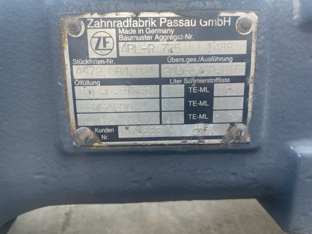 Liebherr L506 Stereo Most napędowy ZF APL-R 725 / 4472484024C / 4472434025A - Ašis ir dalys - Statybinė technika: foto 2 Liebherr L506 Stereo Most napędowy ZF APL-R 725 / 4472484024C / 4472434025A - Ašis ir dalys - Statybinė technika: foto 2