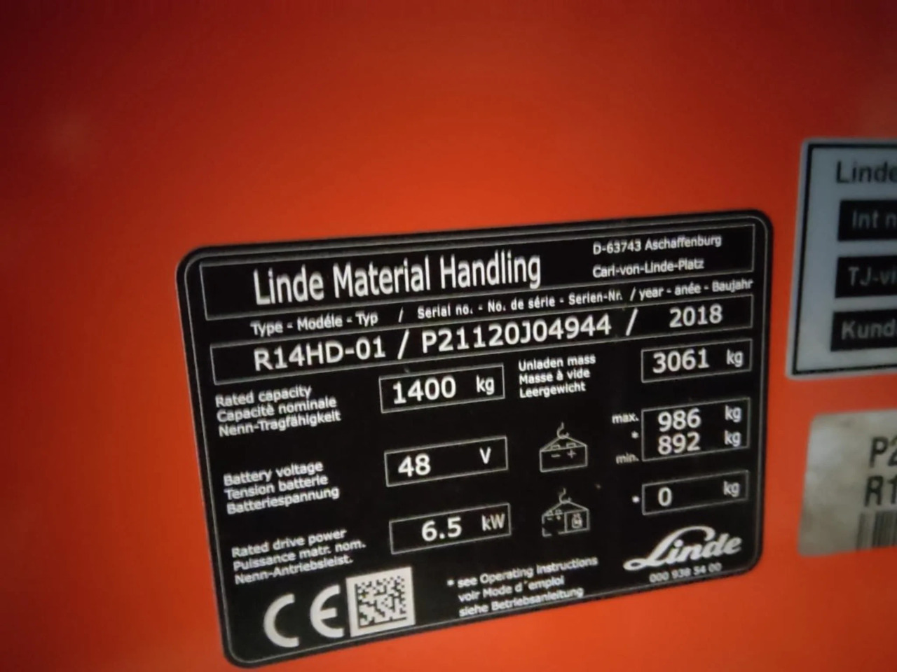 Linde R14HD-01 - Krautuvas su šakėmis: foto 2 Linde R14HD-01 - Krautuvas su šakėmis: foto 2