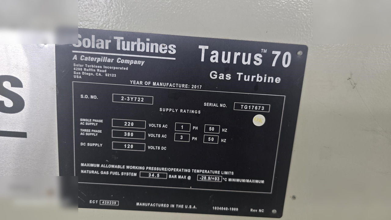 Elektrinis generatorius 2017 SOLAR TURBINES TAURUS 70: foto 13