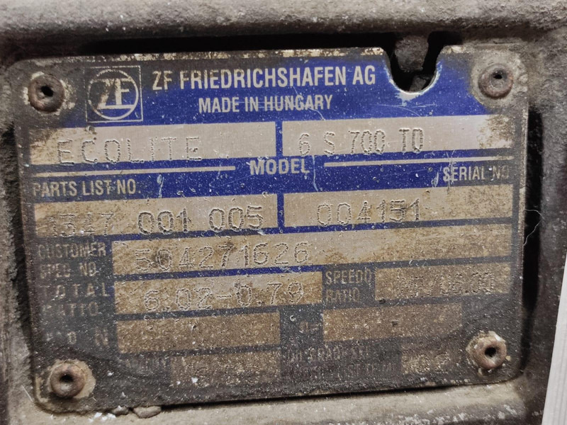 Iveco ZF 6S700TO GEARBOX - Pavarų dėžė - Sunkvežimis: foto 5 Iveco ZF 6S700TO GEARBOX - Pavarų dėžė - Sunkvežimis: foto 5