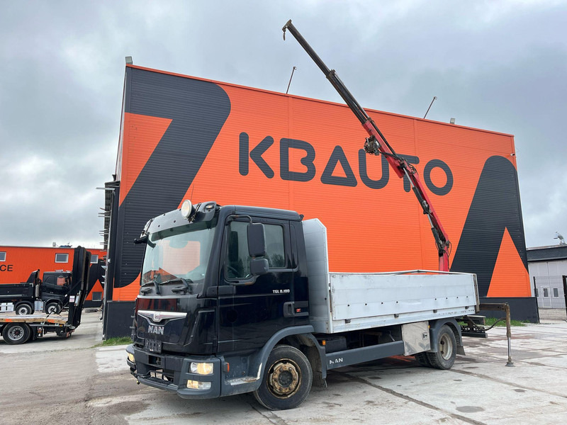 MAN TGL 8.180 4x2 CAB DAMAGE ! / Fassi F28 / PLATFORM L=4366 mm - Platforminis/ Bortinis sunkvežimis, Sunkvežimis su kranu: foto 1 MAN TGL 8.180 4x2 CAB DAMAGE ! / Fassi F28 / PLATFORM L=4366 mm - Platforminis/ Bortinis sunkvežimis, Sunkvežimis su kranu: foto 1