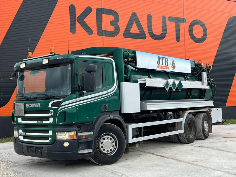 Scania P 360 6x2*4 Larsen A/S TANK 10000 l / VACUUM Vacustar W1300R / PRESSURE Uraca F716 - Asenizatorius: foto 1 Scania P 360 6x2*4 Larsen A/S TANK 10000 l / VACUUM Vacustar W1300R / PRESSURE Uraca F716 - Asenizatorius: foto 1
