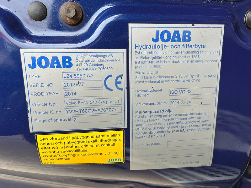 Volvo FH 540 8x4*4 JOAB L 24 ton / L=5950 mm lizingą Volvo FH 540 8x4*4 JOAB L 24 ton / L=5950 mm: foto 14 Volvo FH 540 8x4*4 JOAB L 24 ton / L=5950 mm lizingą Volvo FH 540 8x4*4 JOAB L 24 ton / L=5950 mm: foto 14