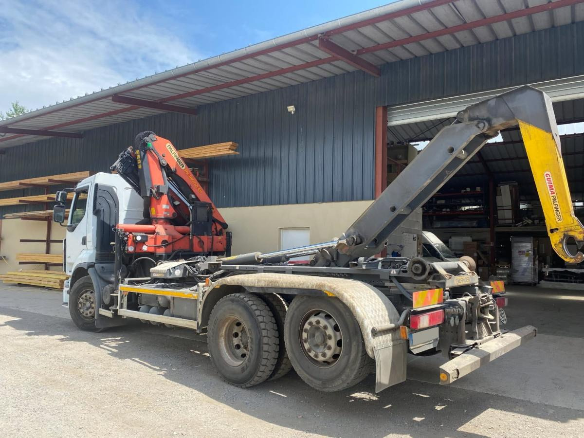Renault Premium avec grue PALFINGER PK 18000 - Hook-lift sunkvežimis, Sunkvežimis su kranu: foto 1 Renault Premium avec grue PALFINGER PK 18000 - Hook-lift sunkvežimis, Sunkvežimis su kranu: foto 1