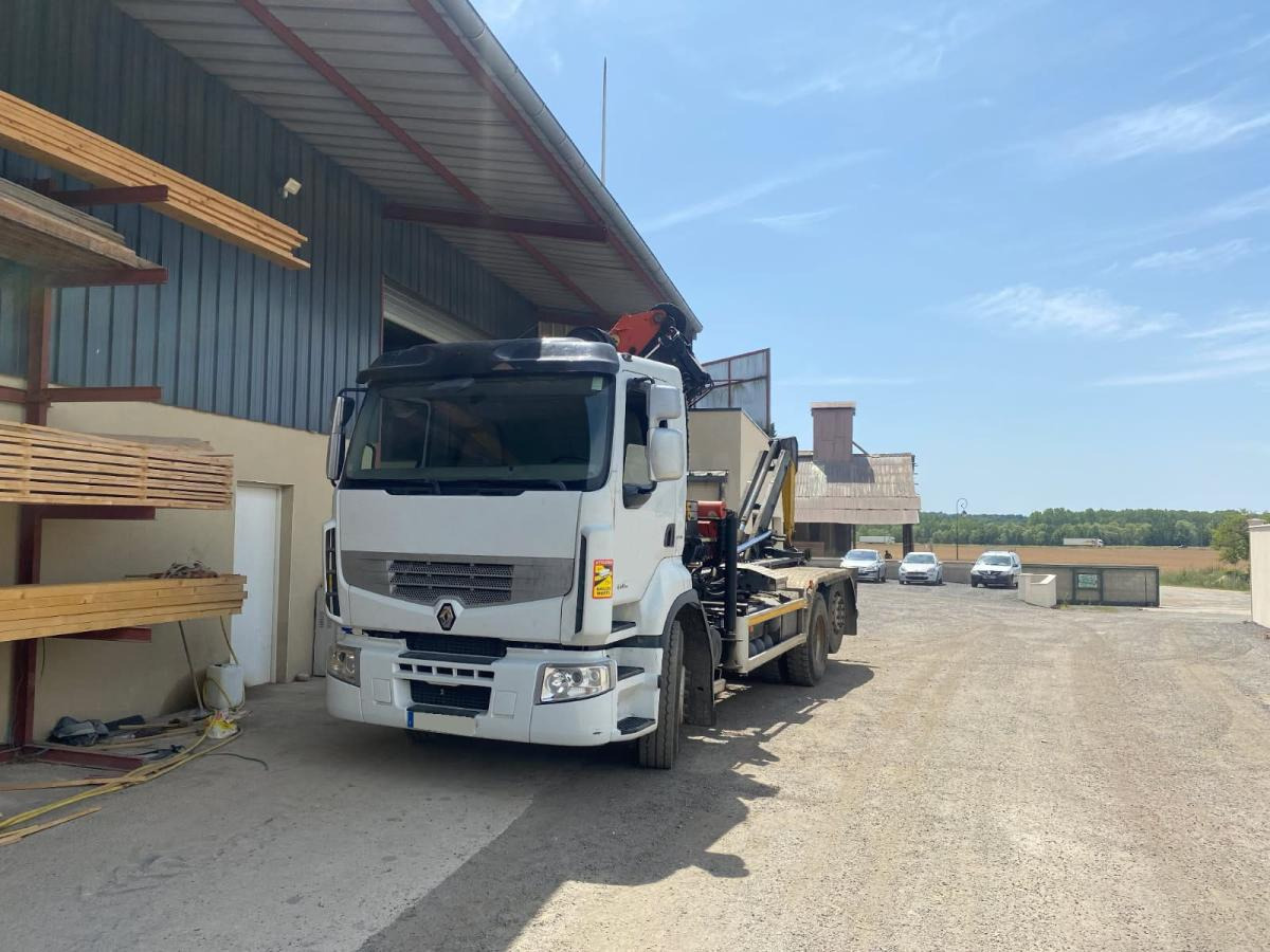 Renault Premium avec grue PALFINGER PK 18000 - Hook-lift sunkvežimis, Sunkvežimis su kranu: foto 2 Renault Premium avec grue PALFINGER PK 18000 - Hook-lift sunkvežimis, Sunkvežimis su kranu: foto 2