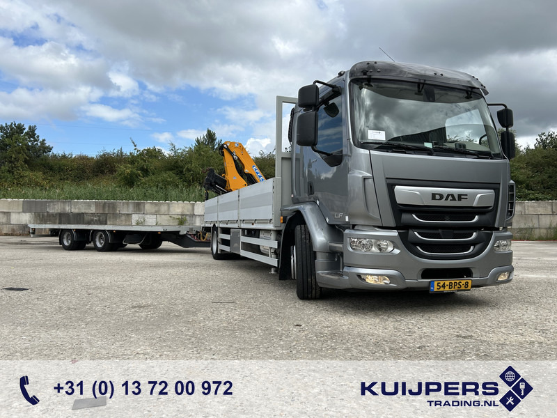 DAF LF 320 FA 19T + Burg BPM 0018 Trailer / Effer 175.2/c3s Crane / NL Combi - Platforminis/ Bortinis sunkvežimis, Sunkvežimis su kranu: foto 1 DAF LF 320 FA 19T + Burg BPM 0018 Trailer / Effer 175.2/c3s Crane / NL Combi - Platforminis/ Bortinis sunkvežimis, Sunkvežimis su kranu: foto 1