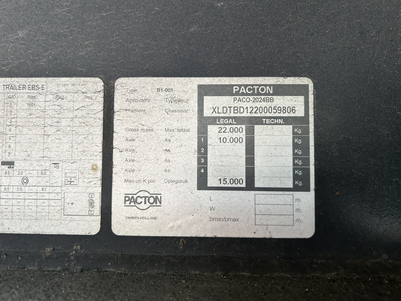 Tentinė puspriekabė Pacton B1-001 City / Curtainside / Loadlift / APK TUV 03-26: foto 13