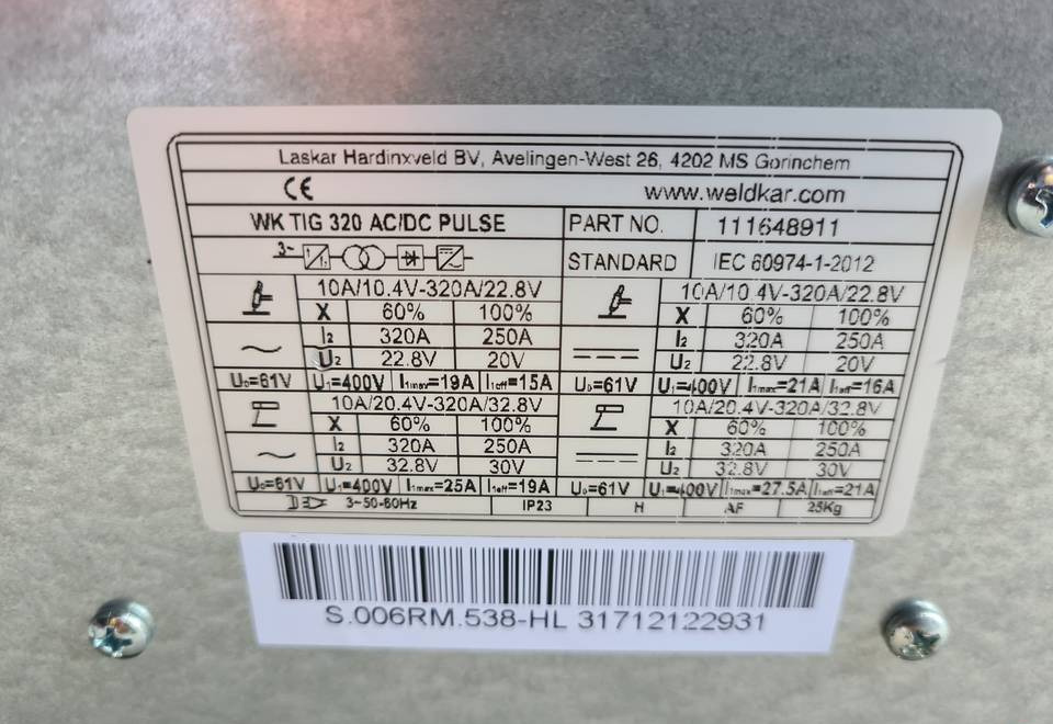SpawarkaTig WELDKAR WK 320 AC/DC Puls, 320 A - Suvirinimo įranga: foto 5 SpawarkaTig WELDKAR WK 320 AC/DC Puls, 320 A - Suvirinimo įranga: foto 5