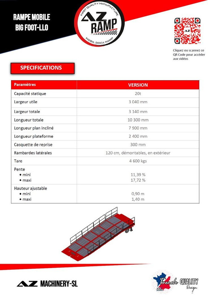 Large Mobile dock ramp, uncouplable AZ RAMP - KING VERSION, BIG FOOT L20 T-INOX - Krovos rampa: foto 4 Large Mobile dock ramp, uncouplable AZ RAMP - KING VERSION, BIG FOOT L20 T-INOX - Krovos rampa: foto 4