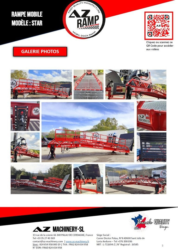 Nauja Krovos rampa **RENTAL** Loading Ramp with with hydraulic tilting bridge -  AZ RAMP - STAR- 8T. 8 ton capacity: foto 8