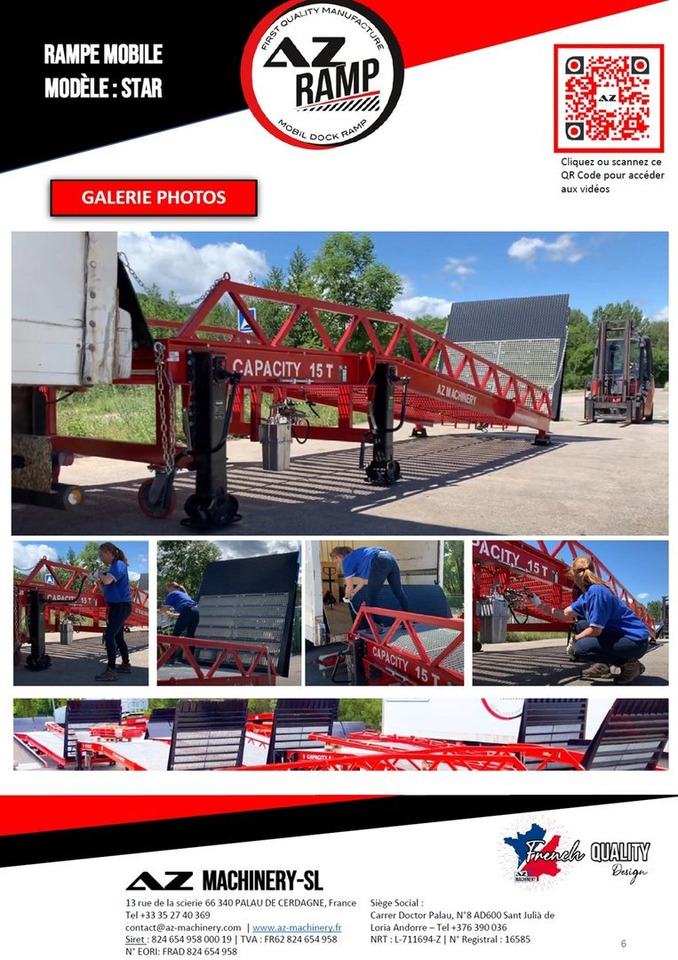 Nauja Krovos rampa **RENTAL** Loading Ramp with with hydraulic tilting bridge -  AZ RAMP - STAR- 8T. 8 ton capacity: foto 7