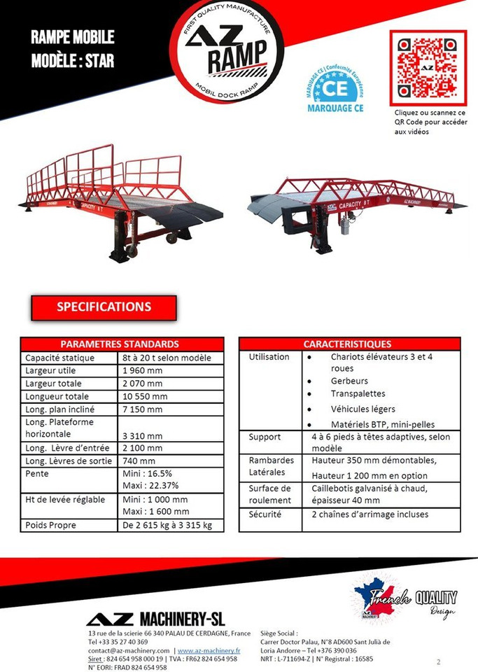 **RENTAL** Loading Ramp with with hydraulic tilting bridge - AZ RAMP - STAR- 8T. 8 ton capacity - Krovos rampa: foto 4 **RENTAL** Loading Ramp with with hydraulic tilting bridge - AZ RAMP - STAR- 8T. 8 ton capacity - Krovos rampa: foto 4