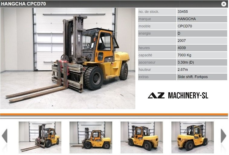 Used Forklift HANGCHA-CPCD 70 - Šakinis krautuvas: foto 1 Used Forklift HANGCHA-CPCD 70 - Šakinis krautuvas: foto 1