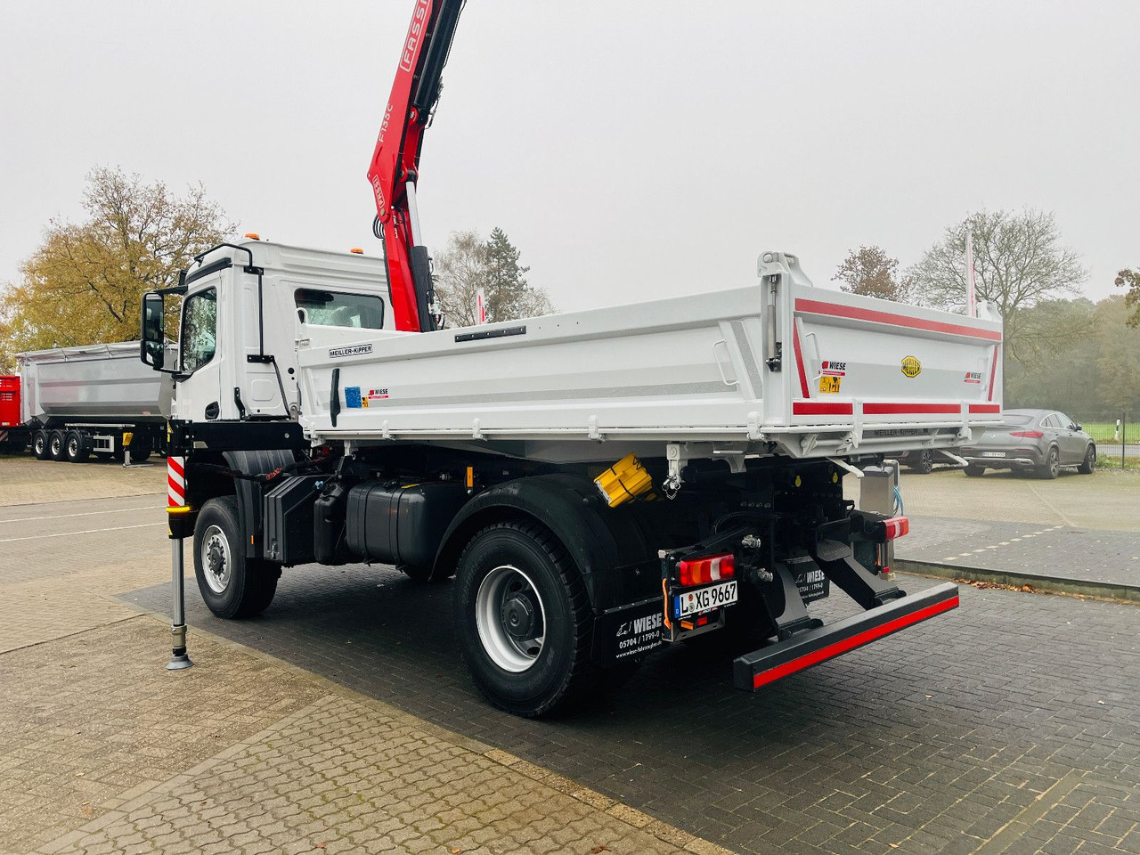 Mercedes-Benz Arocs 1835 4x4 Meiller Fassi F135 Kran Kipper - Savivartis sunkvežimis, Sunkvežimis su kranu: foto 4 Mercedes-Benz Arocs 1835 4x4 Meiller Fassi F135 Kran Kipper - Savivartis sunkvežimis, Sunkvežimis su kranu: foto 4
