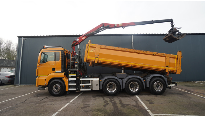MAN TGS 35-440 8X4 2 SIDE TIPPER WITH HMF Z 1943 CRANE 415.000KM - Sunkvežimis su kranu: foto 1 MAN TGS 35-440 8X4 2 SIDE TIPPER WITH HMF Z 1943 CRANE 415.000KM - Sunkvežimis su kranu: foto 1
