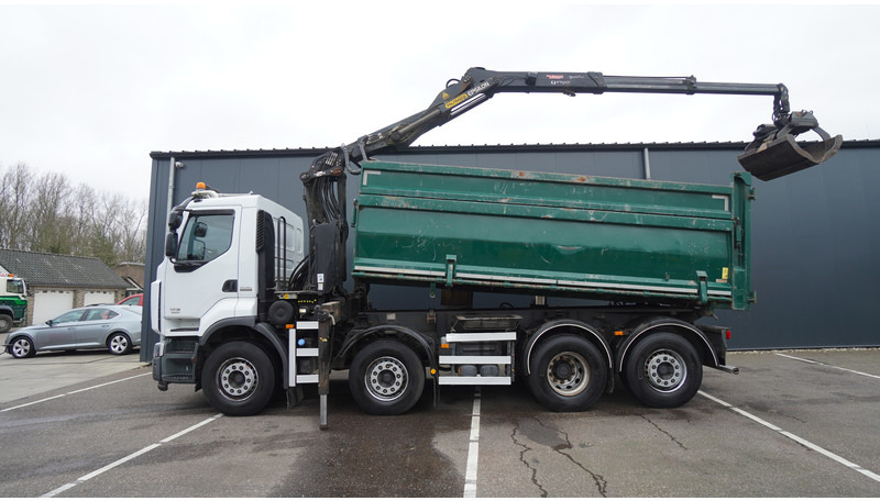 Renault PREMIUM 380 DXI 8X2/6 2 SIDE TIPPER WITH PLFINGER Q 170 Z CRANE.278.200KM - Sunkvežimis su kranu: foto 2 Renault PREMIUM 380 DXI 8X2/6 2 SIDE TIPPER WITH PLFINGER Q 170 Z CRANE.278.200KM - Sunkvežimis su kranu: foto 2
