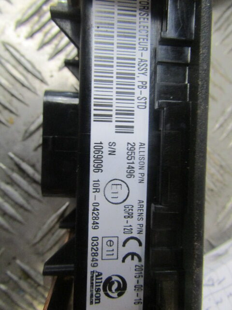 DAF LF 220 EURO 6 ALLISON AUTO GEARCHANGE SELECTOR MODULE P/NO 29551496 - Elektros sistema - Komunalinė/ Specializuota technika: foto 2 DAF LF 220 EURO 6 ALLISON AUTO GEARCHANGE SELECTOR MODULE P/NO 29551496 - Elektros sistema - Komunalinė/ Specializuota technika: foto 2